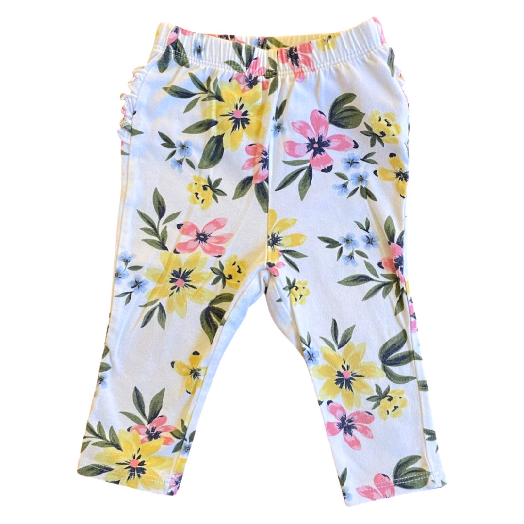 Old Navy Ruffle Bum Floral Leggings - 6-12 mo.