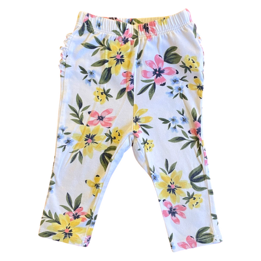 Old Navy Ruffle Bum Floral Leggings - 6-12 mo.