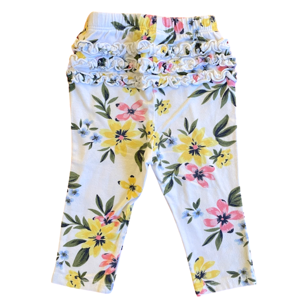 Old Navy Ruffle Bum Floral Leggings - 6-12 mo.