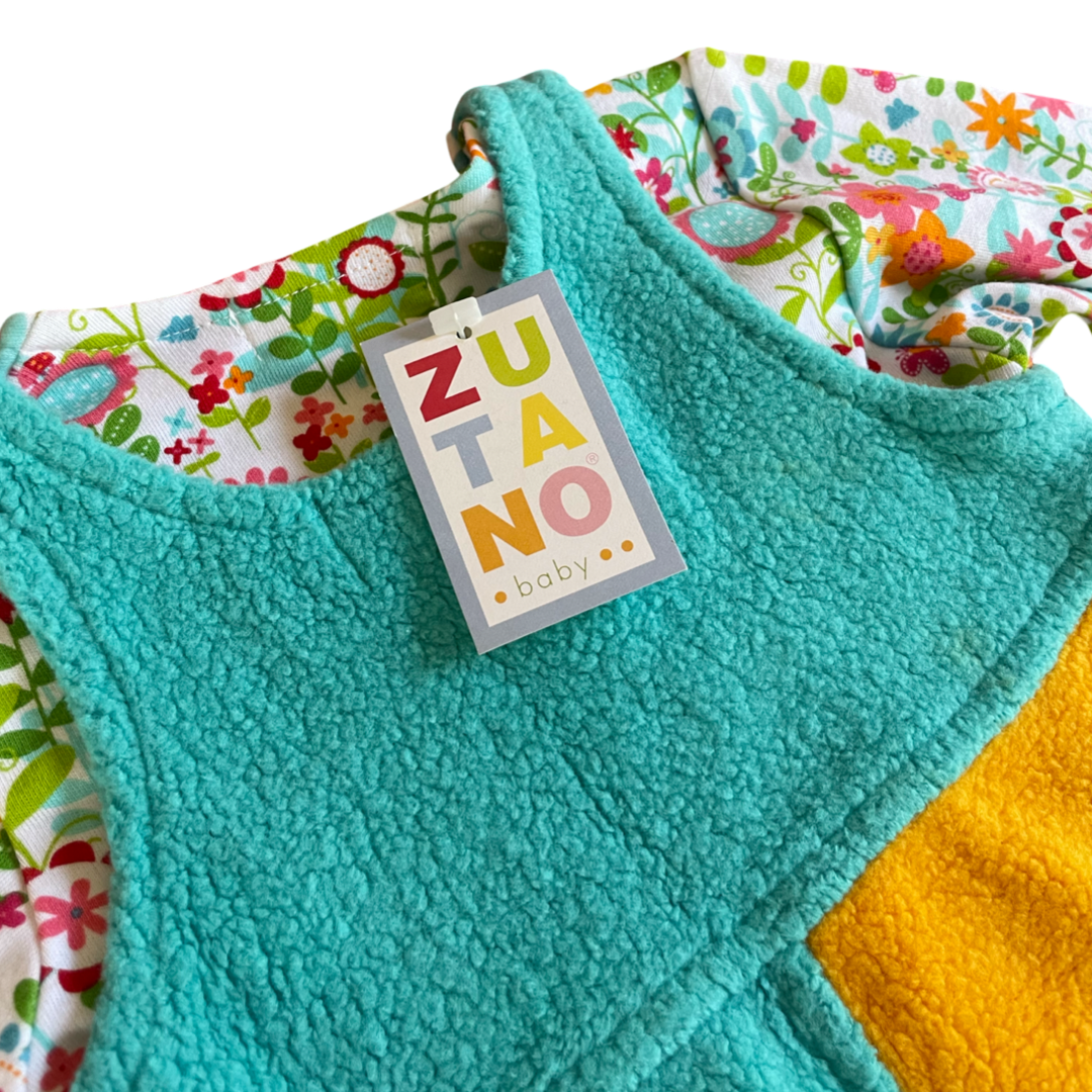 Zutano Floral Shirt & Colorblock Fleece Jumper, 2-piece set - 0-6 mo.