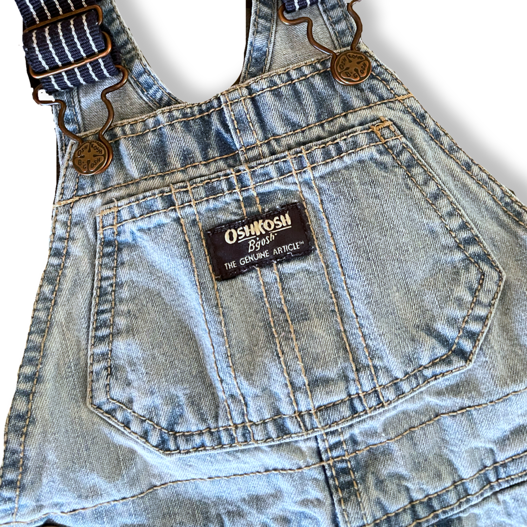 OshKosh Light Wash Denim Shortalls - 18 mo.
