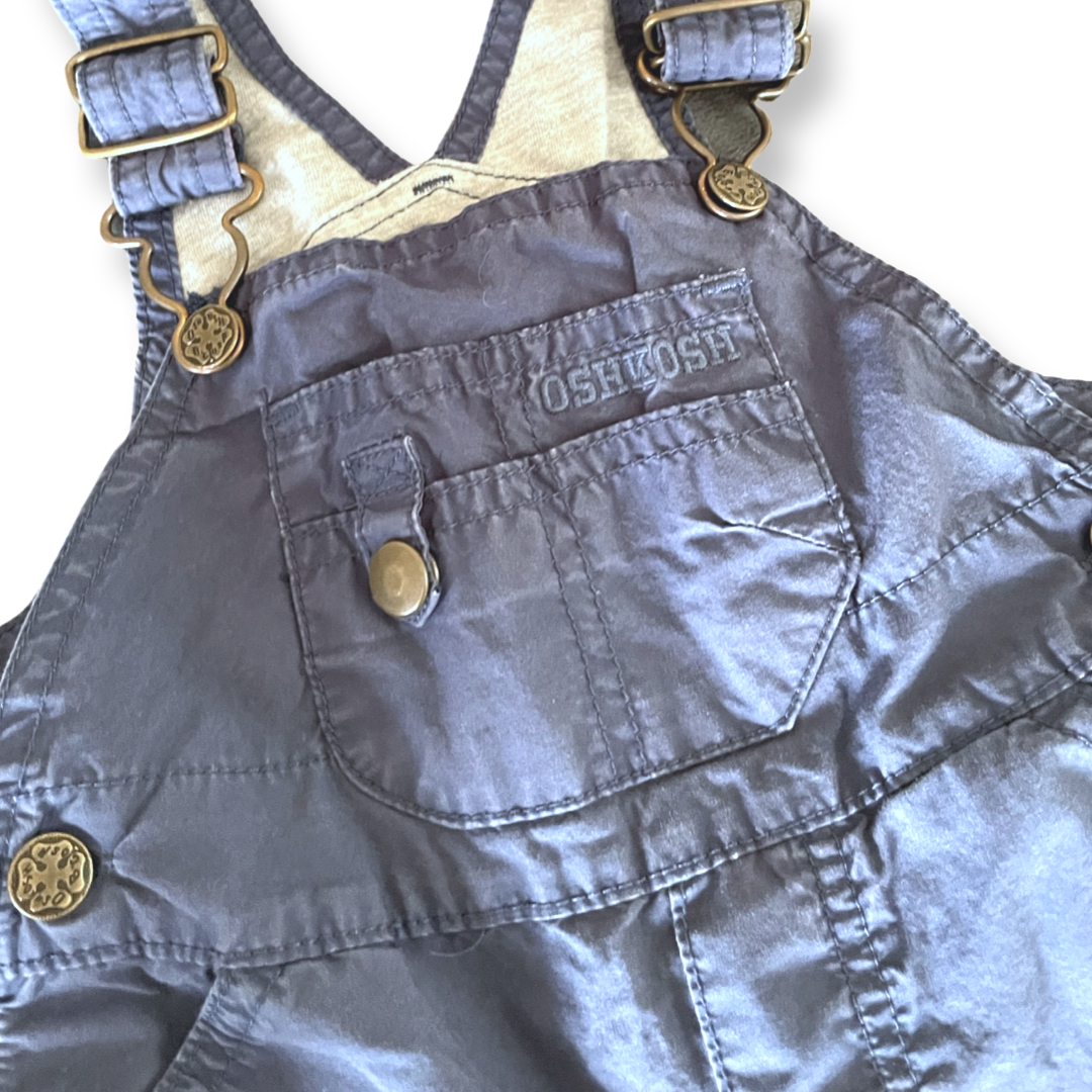 OshKosh Lightweight Cotton Shortalls, Navy - 6-9 mo.