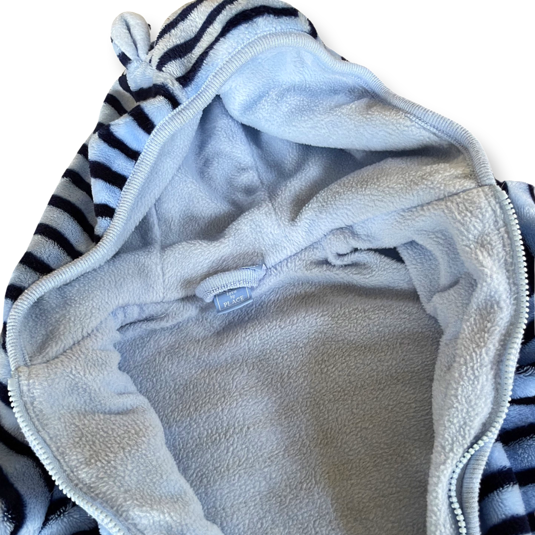 The Children's Place Blue Striped Fleece Bunting - 12-18 mo.