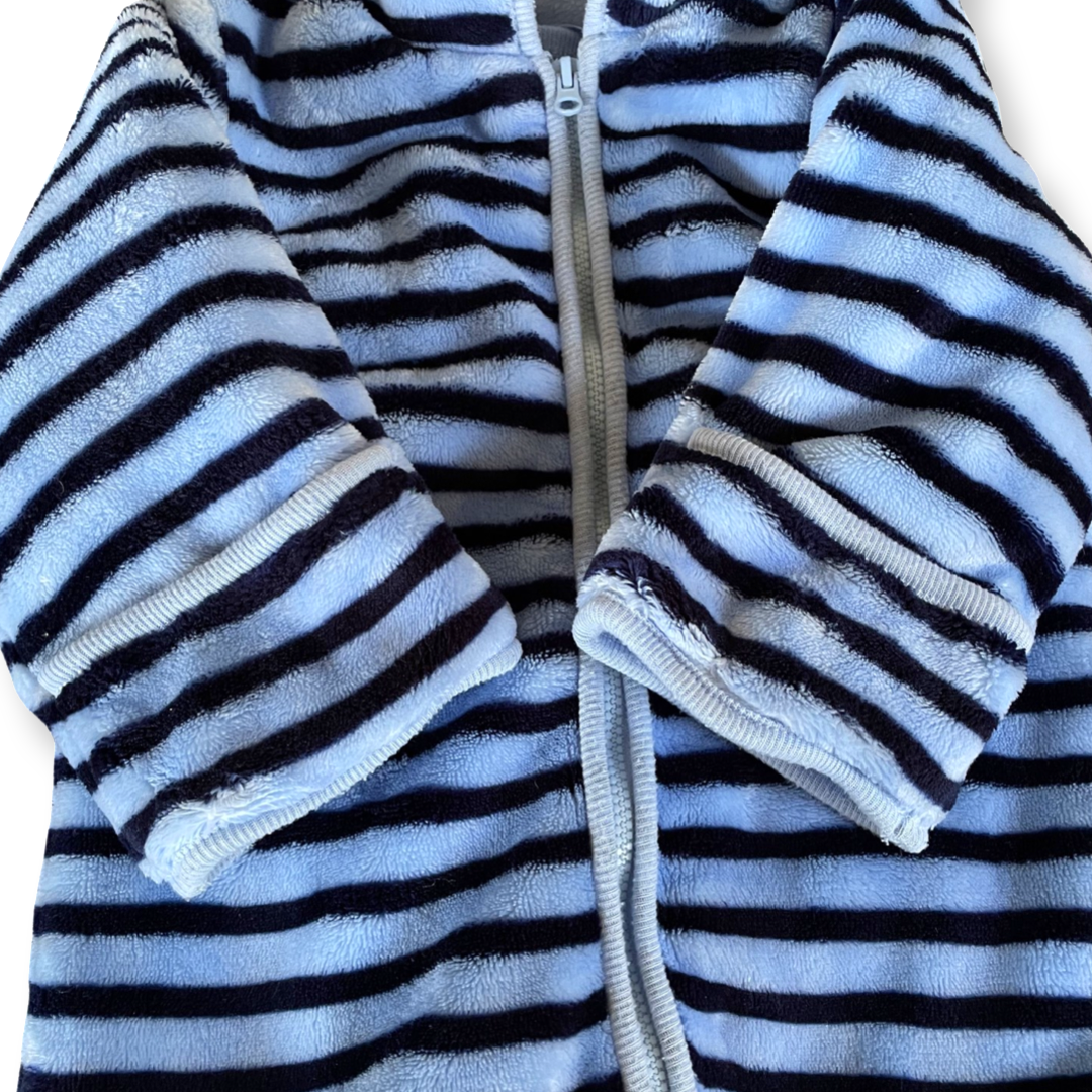 The Children's Place Blue Striped Fleece Bunting - 12-18 mo.