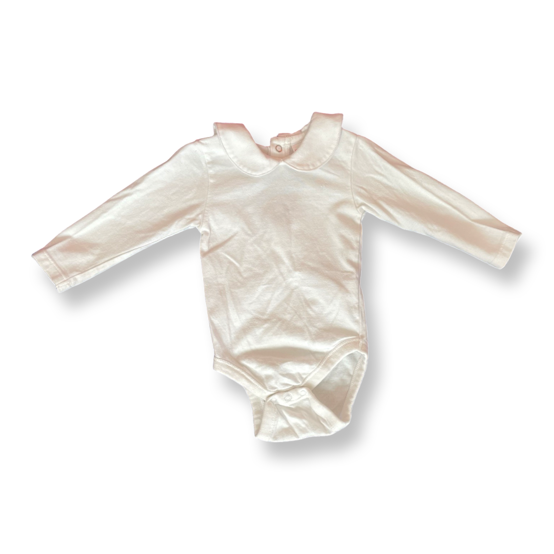 Zara Mini Peter Pan Collar White Onesie - 3-6 mo.
