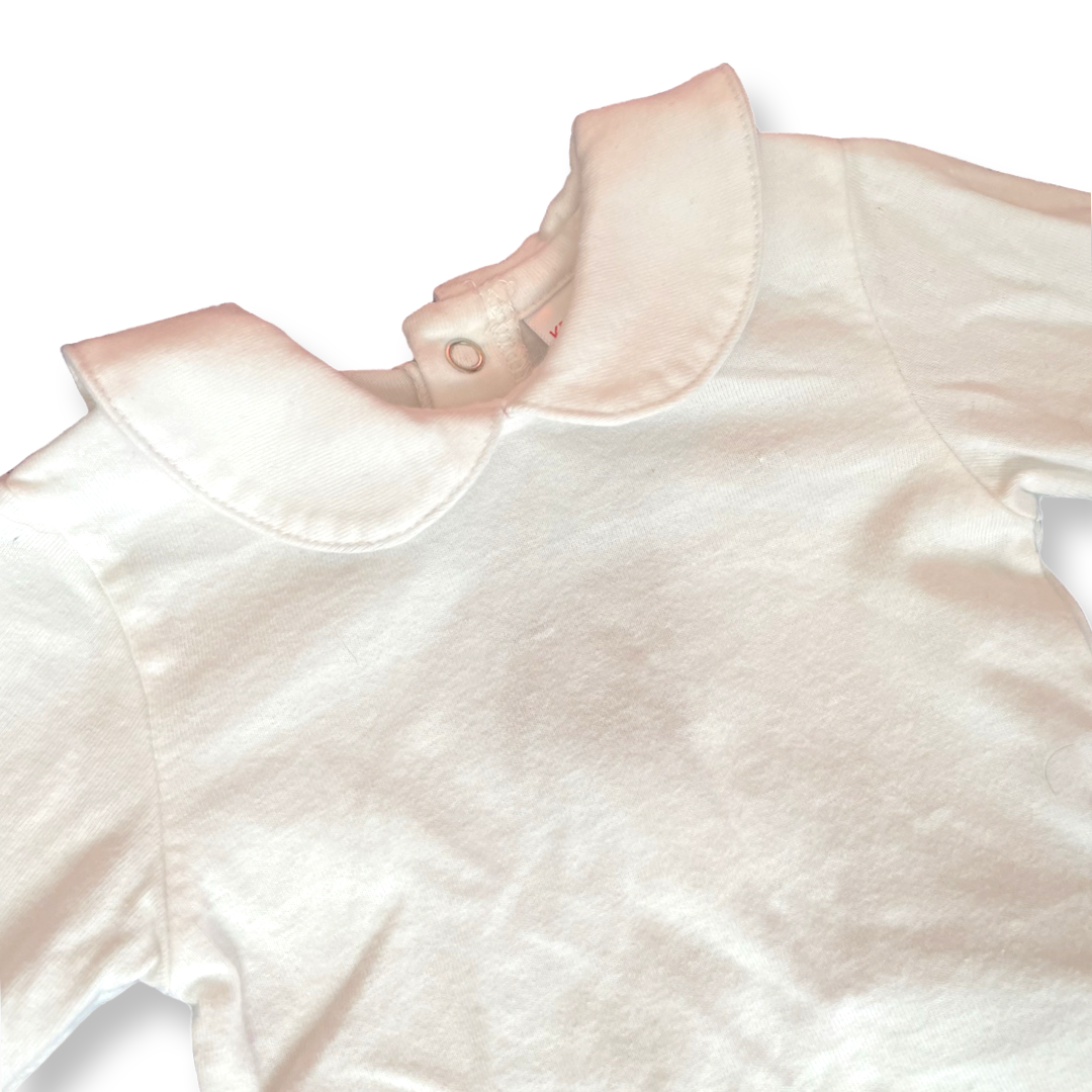 Zara Mini Peter Pan Collar White Onesie - 3-6 mo.