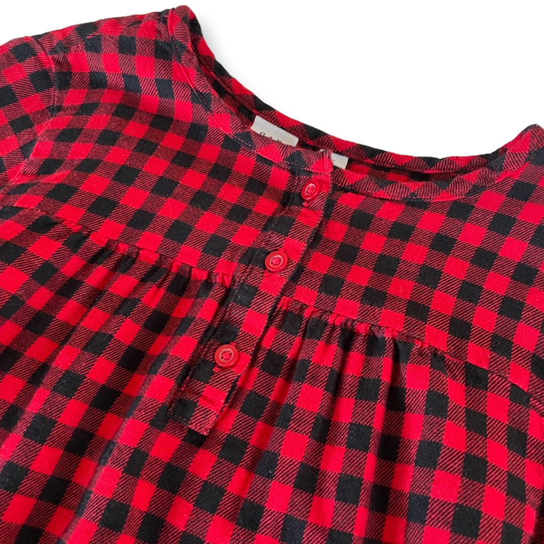 Gap Kids Buffalo Plaid Henley Flannel Blouse - 8 youth