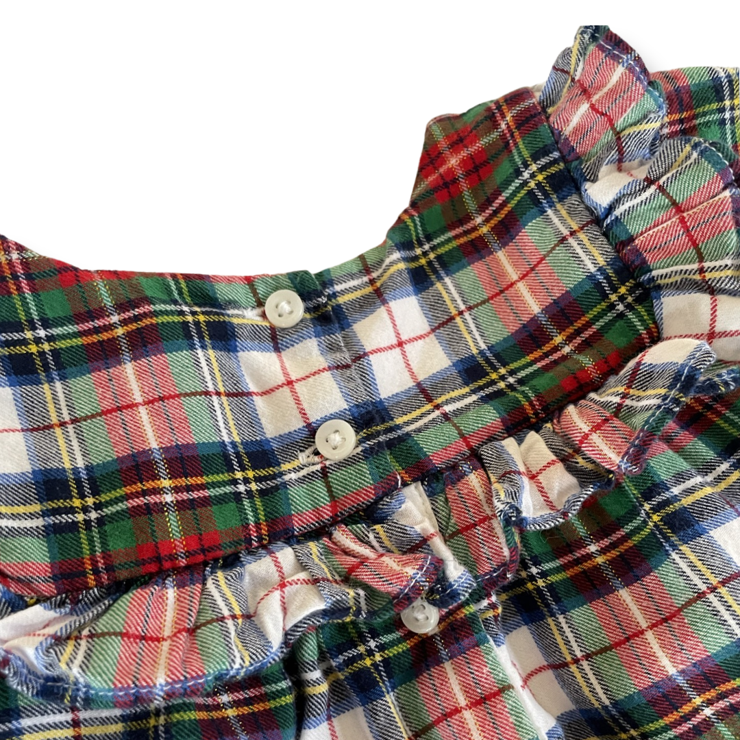 babyGap Plaid Flannel Dress w/ Gold Threads - 3-6 mo.