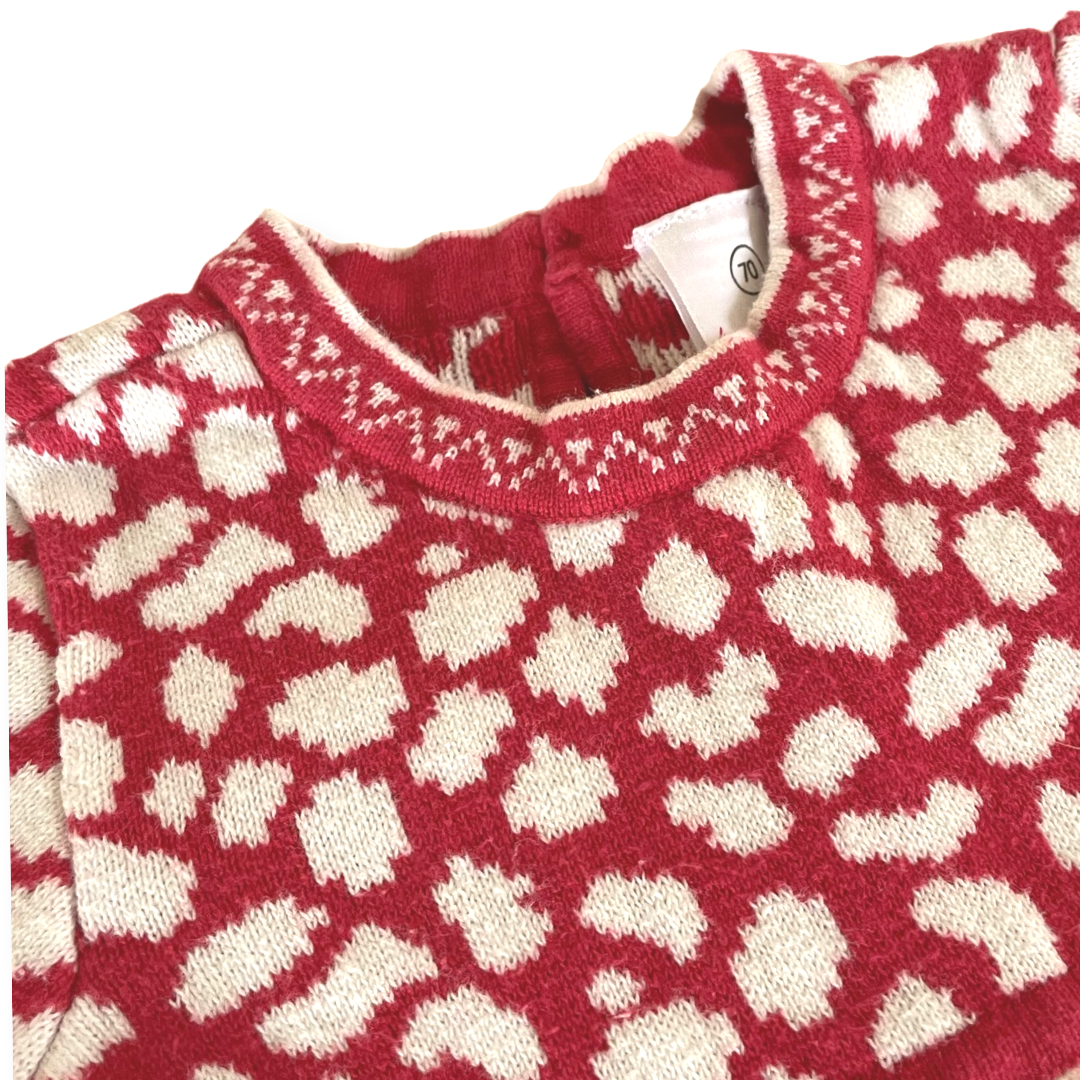 Hanna Andersson Red & White Knit Dress - 6-12 months
