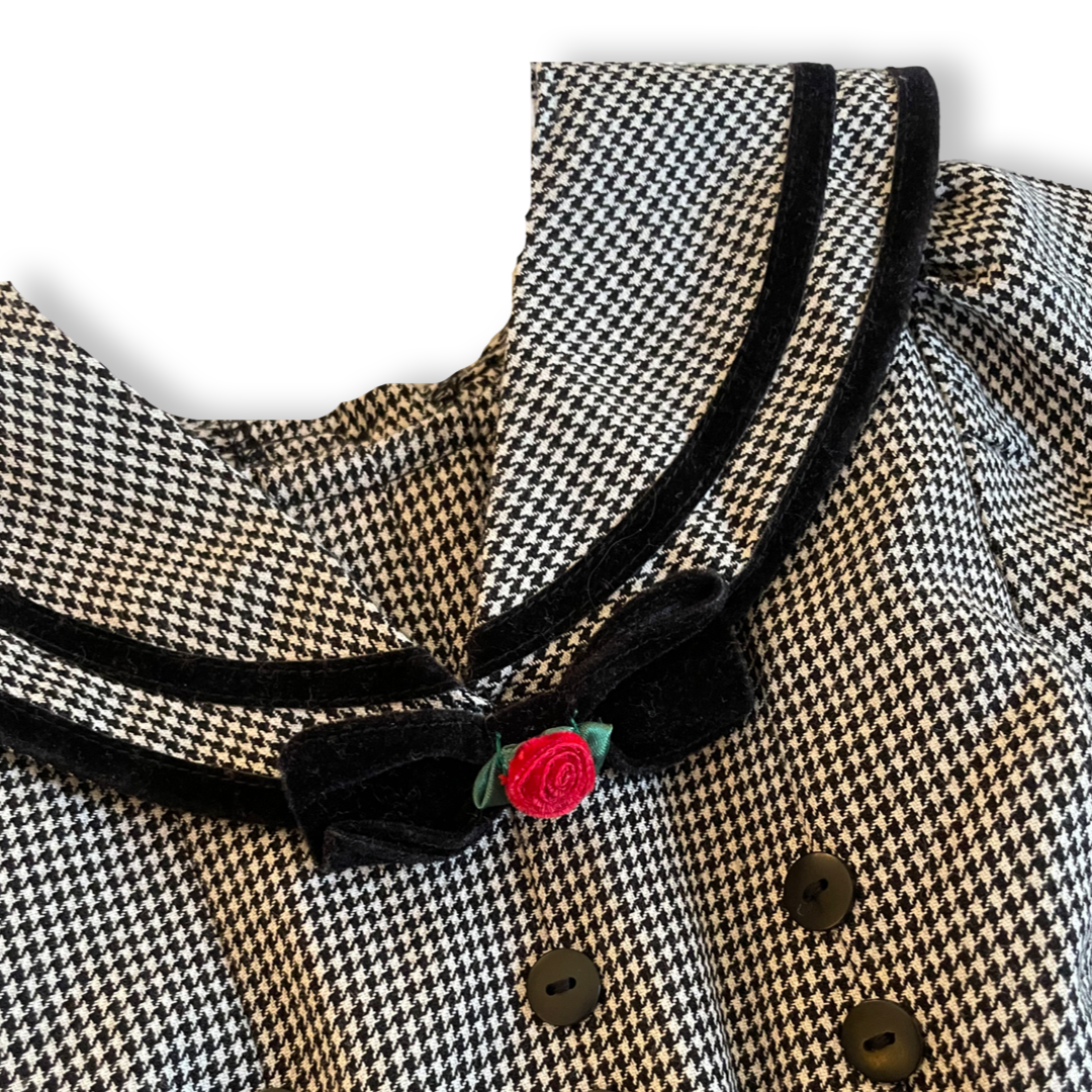 Vintage Bonnie Jean Houndstooth Holiday Dress - 2T