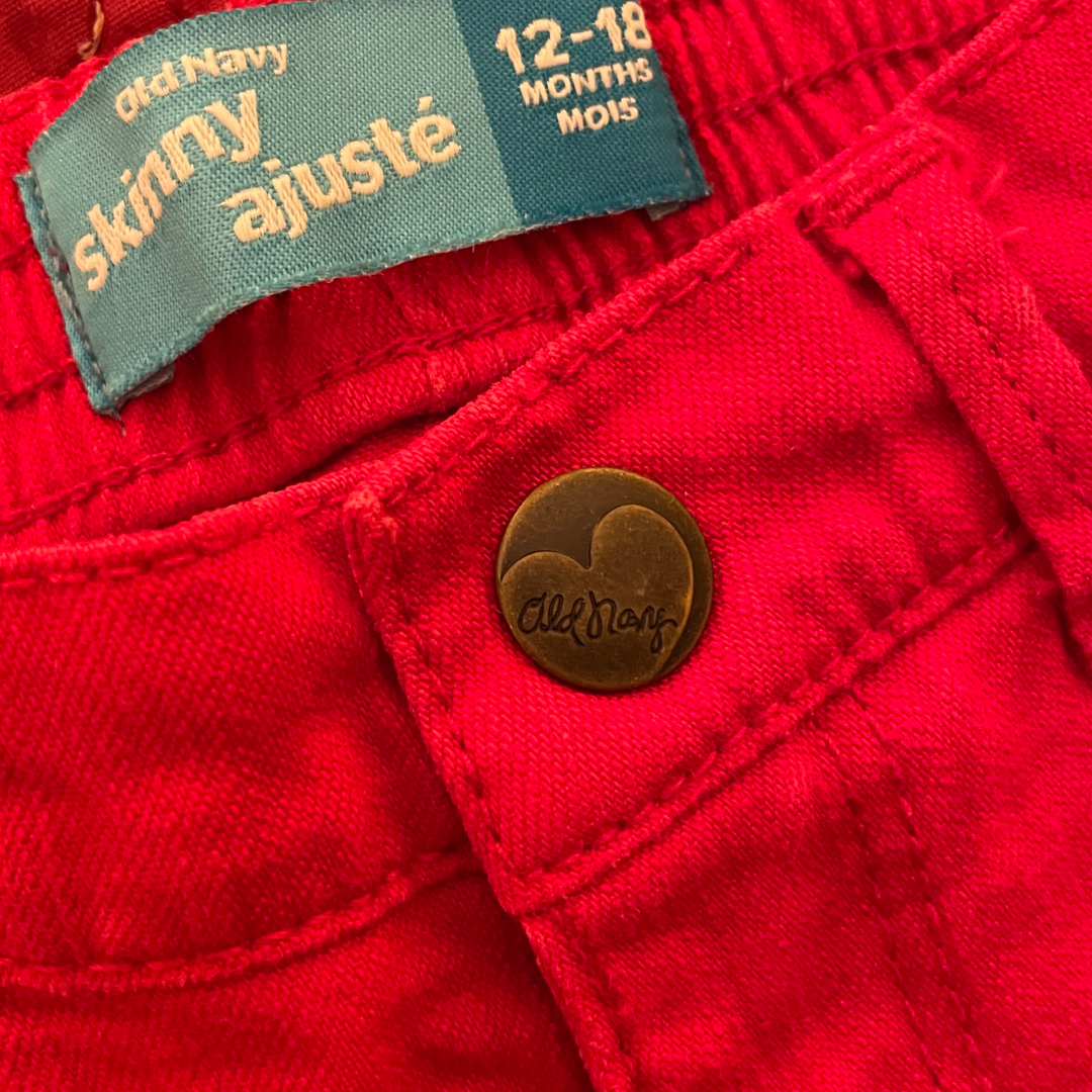Old Navy Red Skinny Jeans - 12-18 mo.
