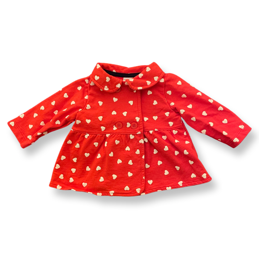 Carter's Hearts Button-Front Sweatshirt- 6 mo.
