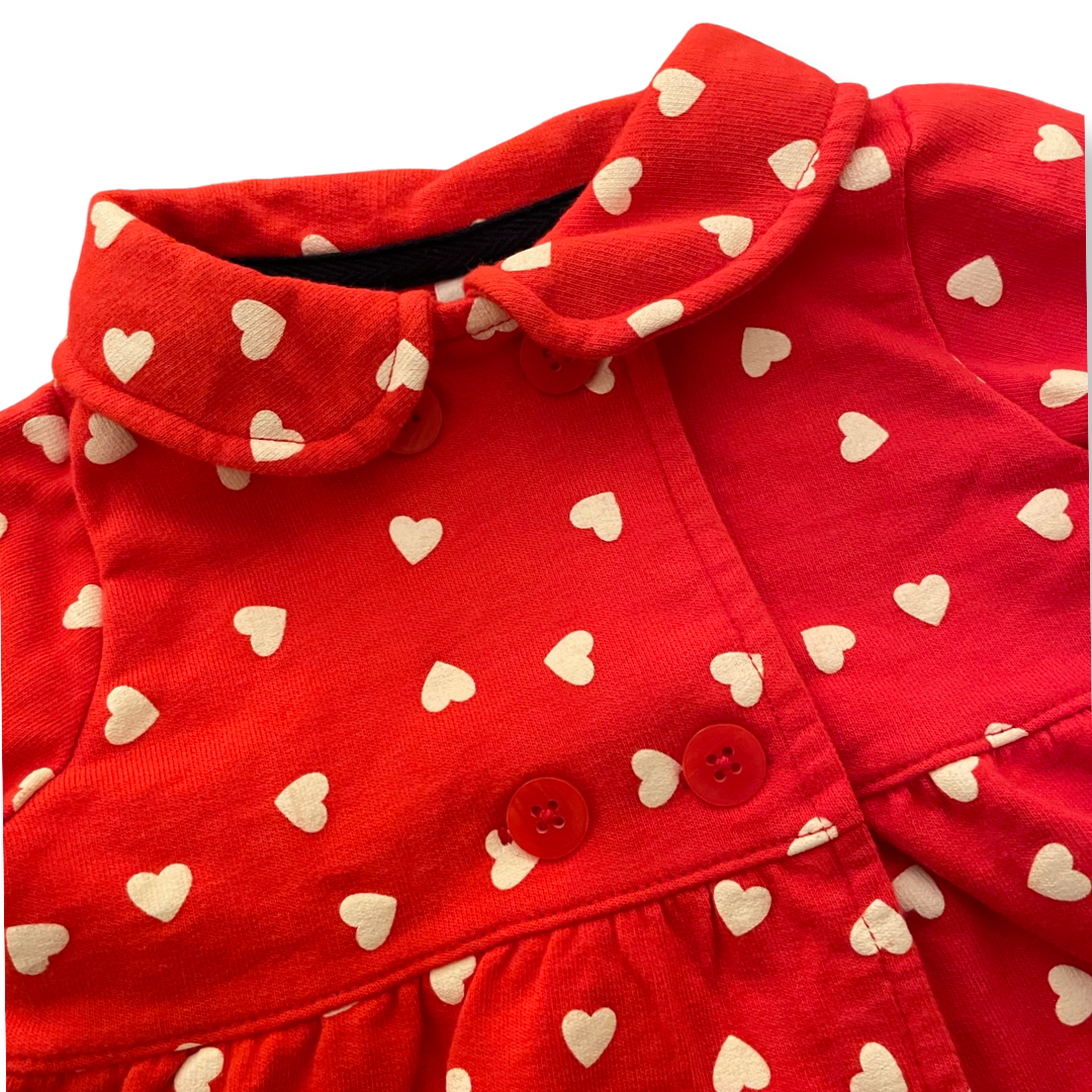Carter's Hearts Button-Front Sweatshirt- 6 mo.