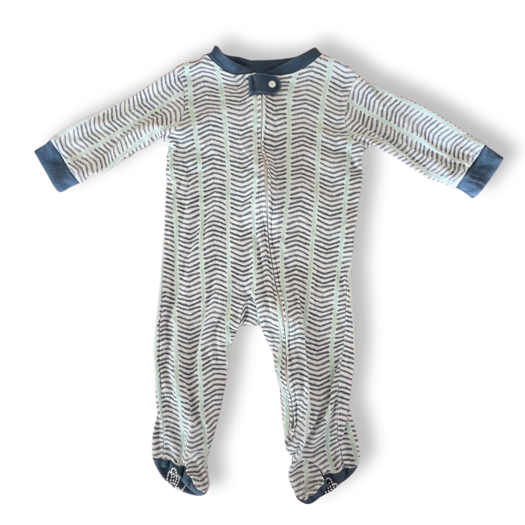 Burt's Bees Baby Blue Wave Footie Pajamas - 3-6 mo.
