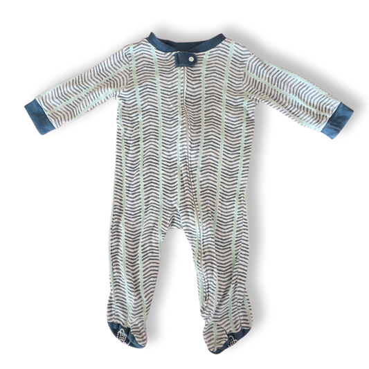 Burt's Bees Baby Blue Wave Footie Pajamas - 3-6 mo.