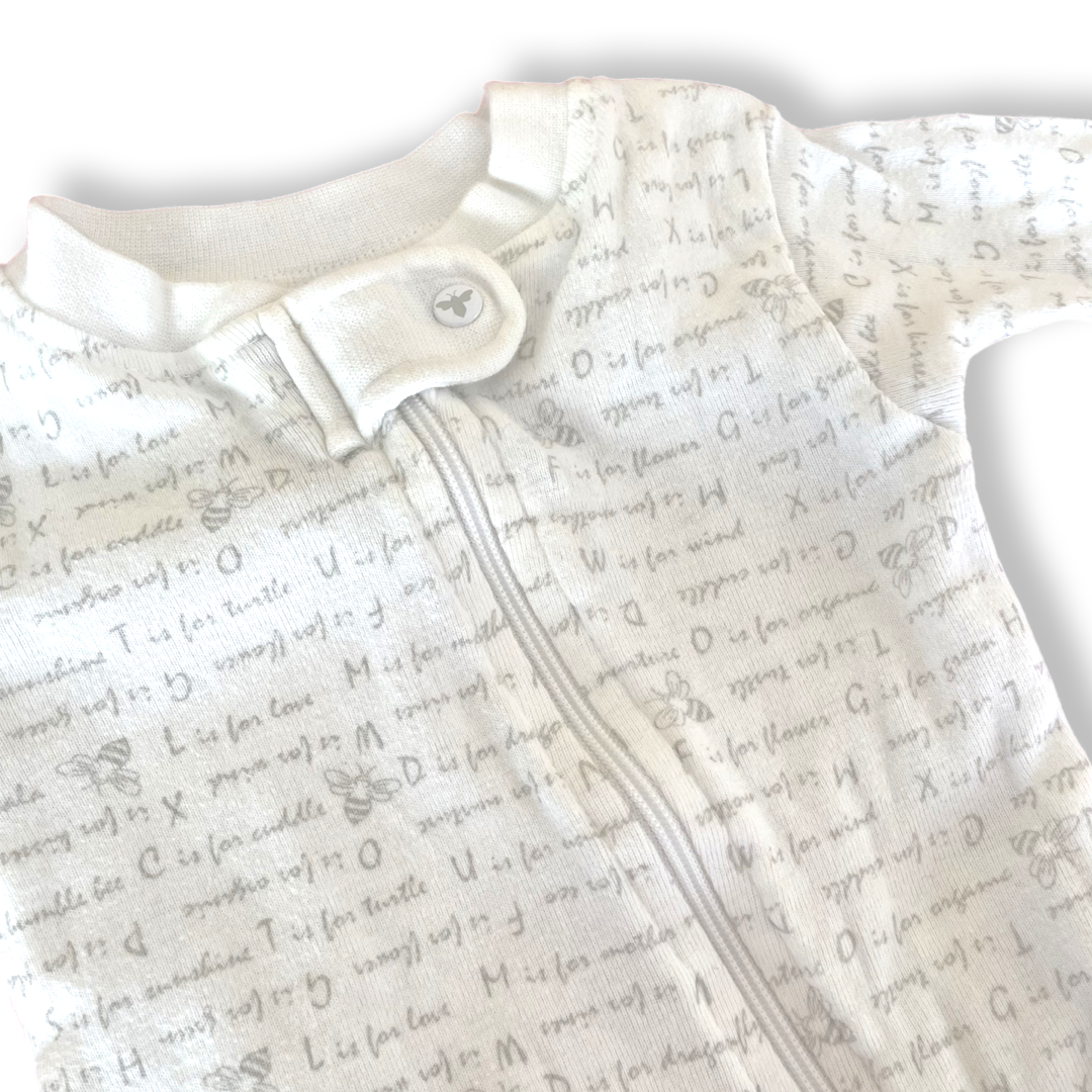 Burt's Bees Baby Organic White Footie Pajamas - 0-3 mo.