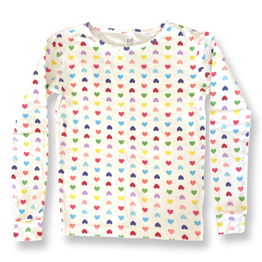 Gap Kids Colorful Hearts Pajama Top - 12 youth