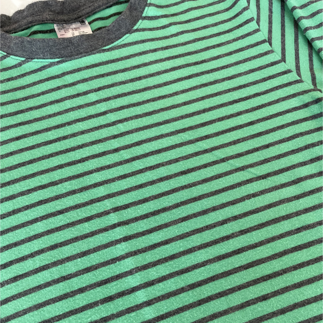 Uniqlo Green & Grey Striped Pajama Top - 10 youth