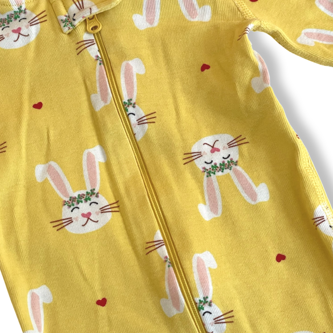 Hanna Andersson Organic Yellow Bunny Sleep & Play - 0-6 mo.