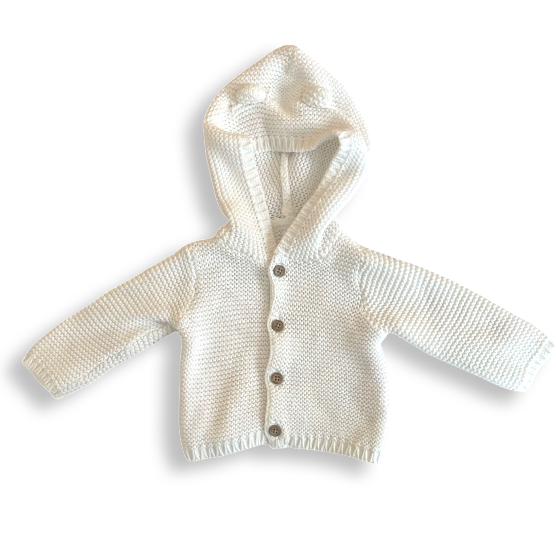 White hooded cardigan hot sale sweater