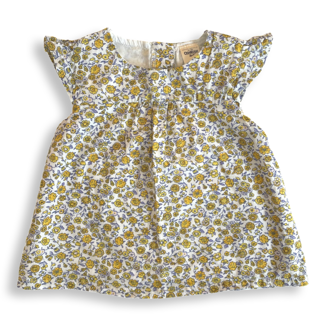 OshKosh Blue & Yellow Floral Top - 12 mo.