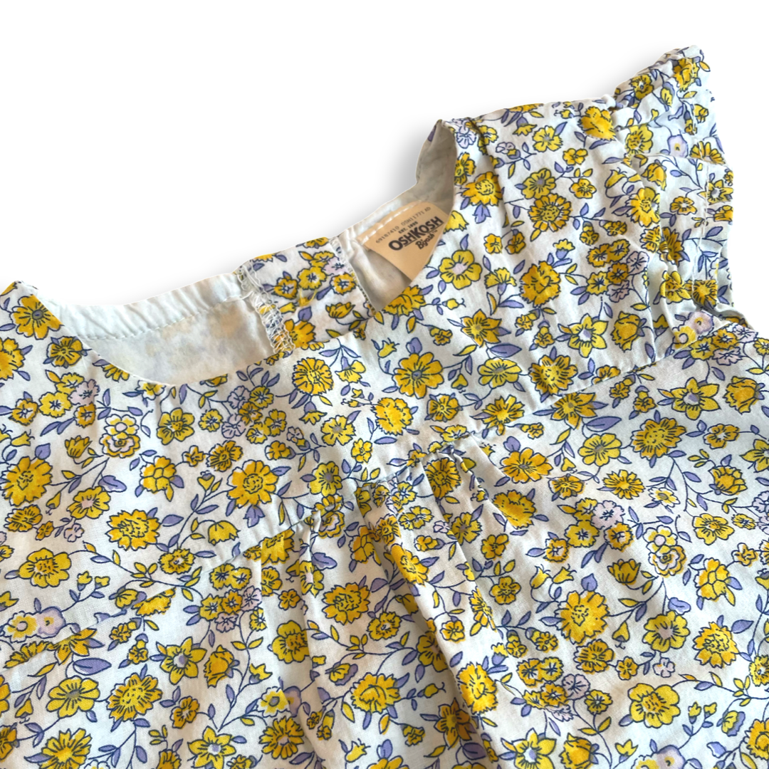 OshKosh Blue & Yellow Floral Top - 12 mo.