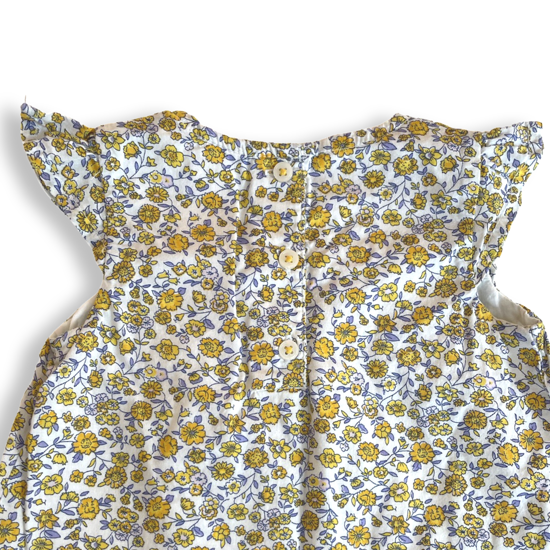 OshKosh Blue & Yellow Floral Top - 12 mo.