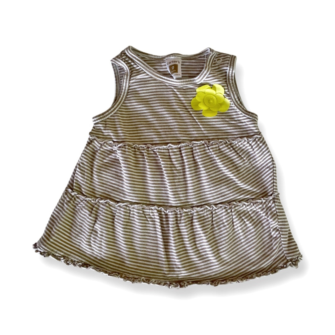 Carter's Striped Sleeveless Shirt w/ Flower - 9 mo.