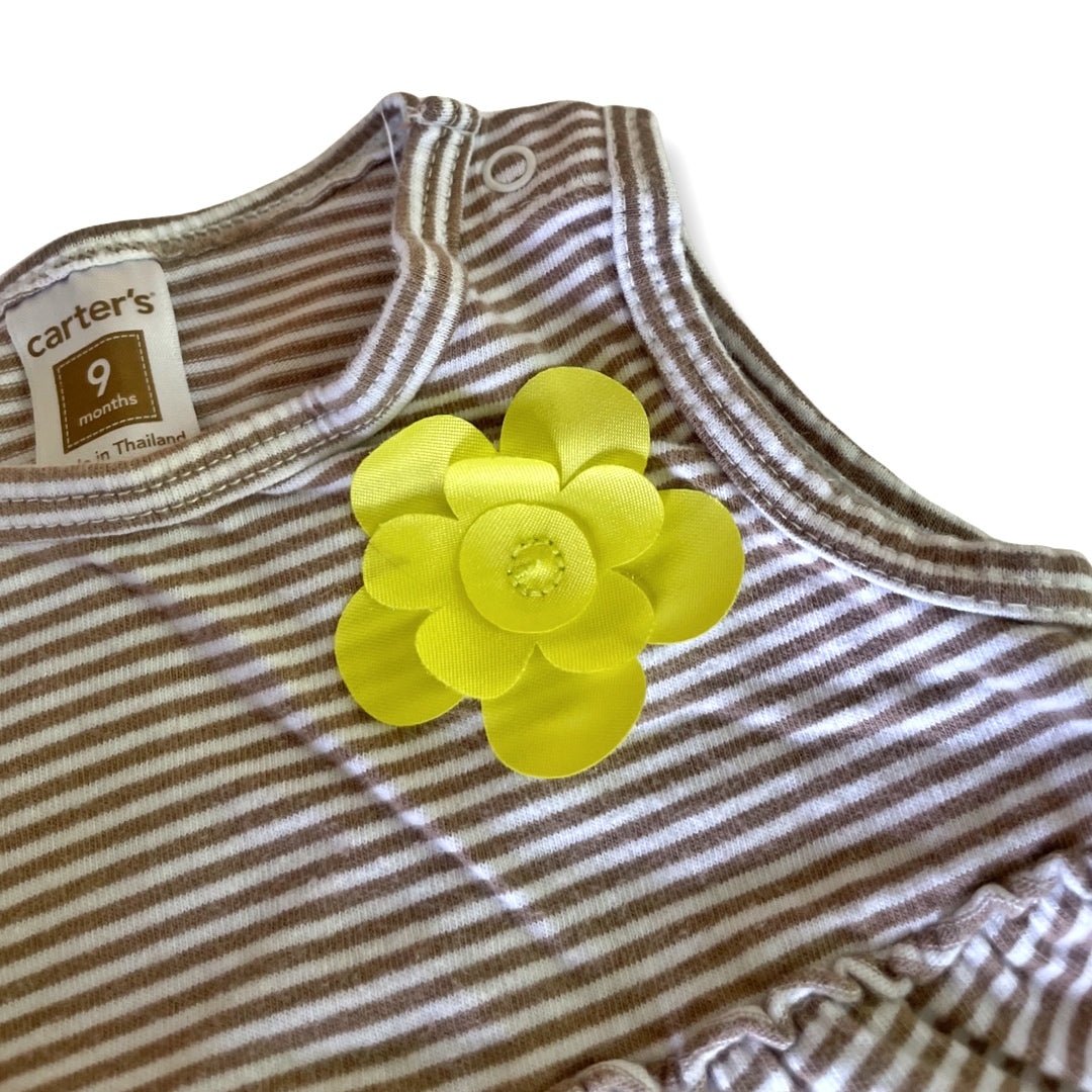 Carter's Striped Sleeveless Shirt w/ Flower - 9 mo.