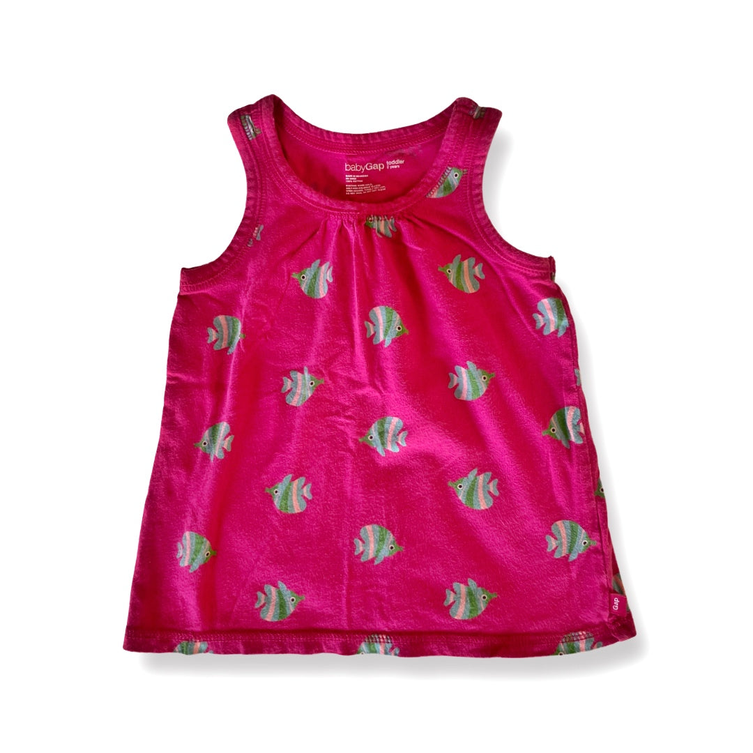 babyGap Fish Print Sleeveless Shirt - 2T