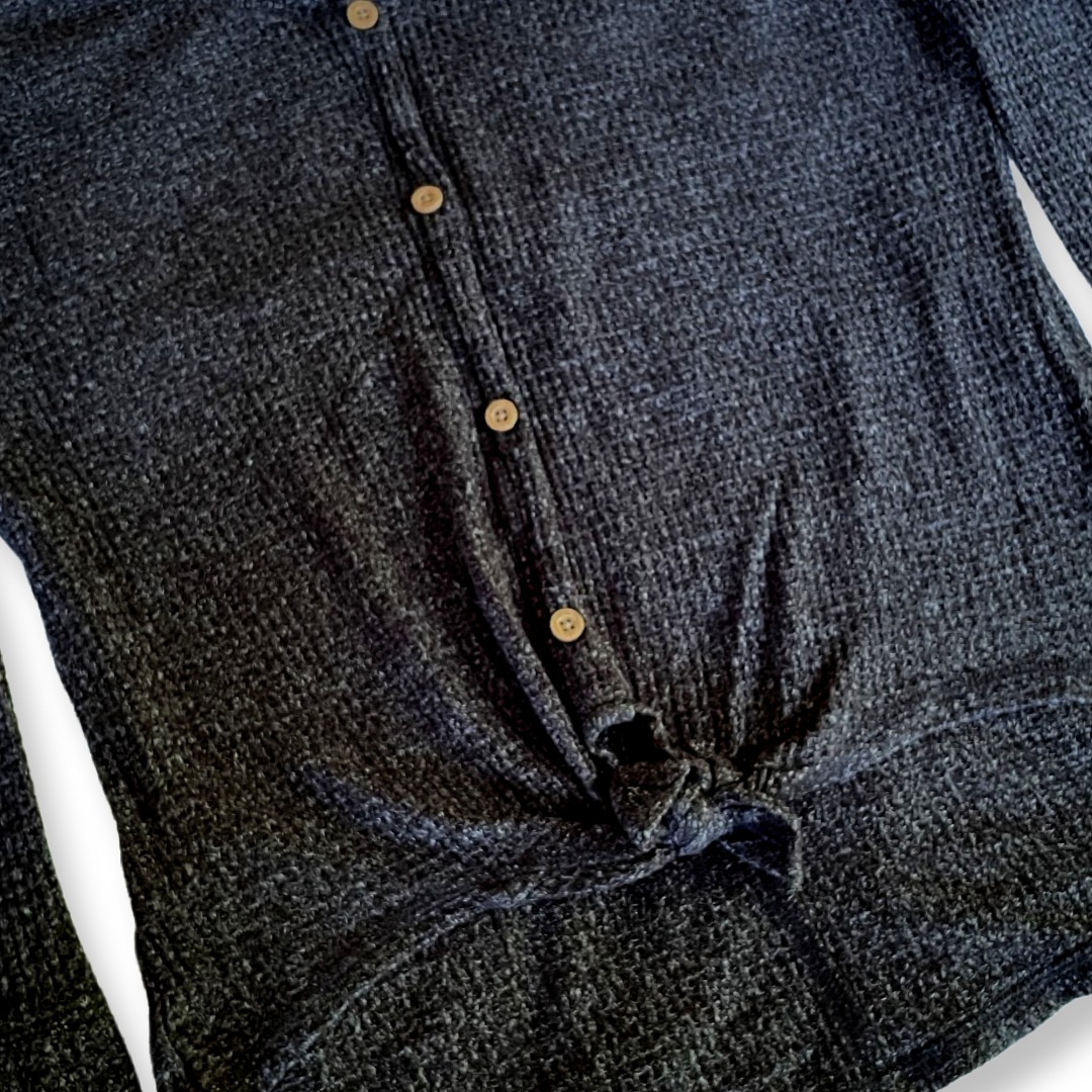Old Navy Waffle-Knit Button-Down Shirt - 10-12 youth