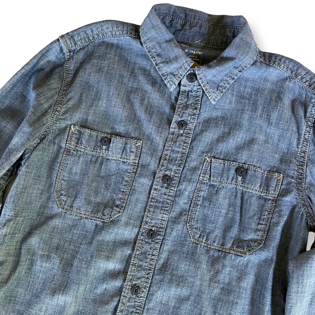 GapKids Chambray Button-Down Shirt - 12 youth