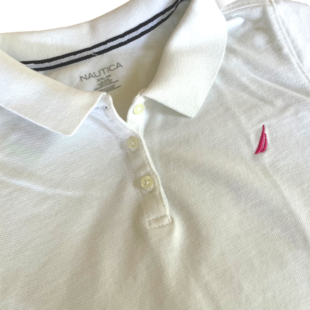 Nautica White Polo T-Shirt - 16 youth