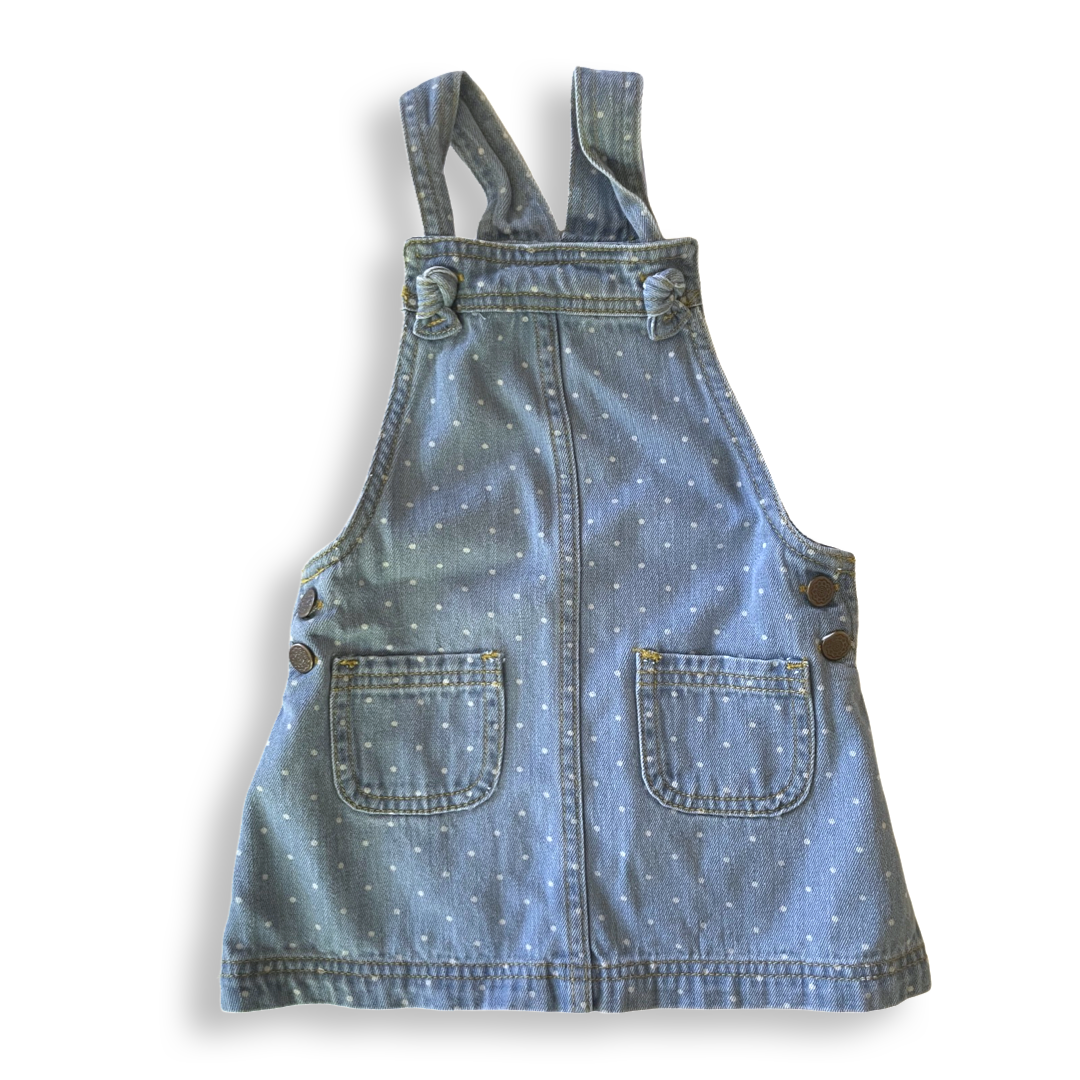 Max Studio Kids Polka Dot Denim Jumper - 2T