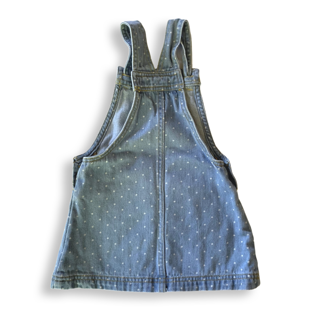 Max Studio Kids Polka Dot Denim Jumper - 2T