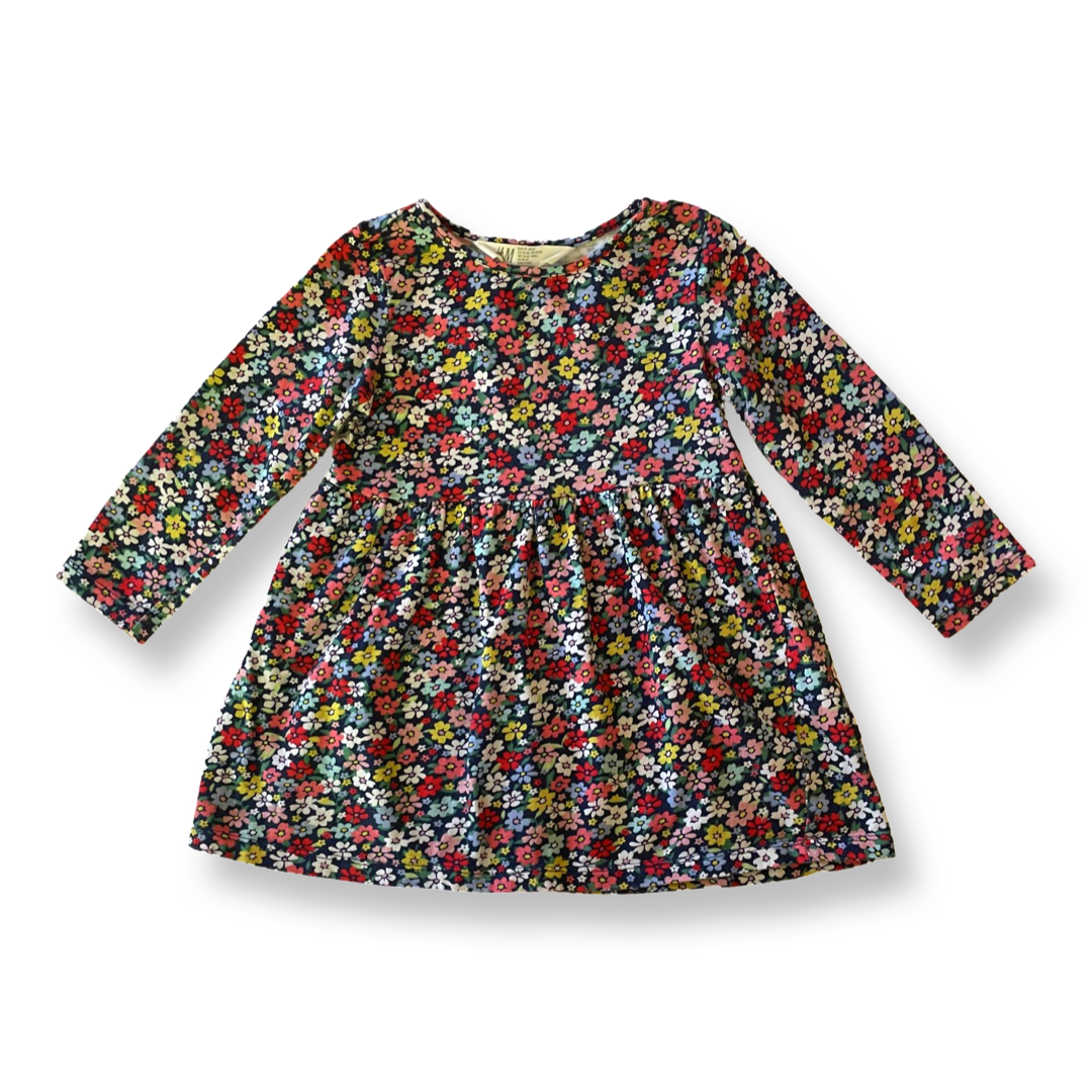 H&M Ditsy Floral Print Long-Sleeve Dress - 1.5-2T
