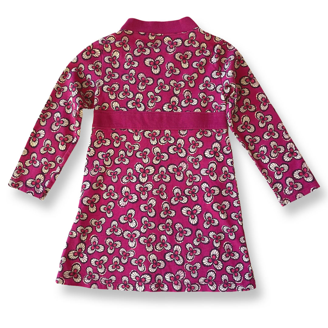 Tea Collection Magenta Cross-Top Floral Dress - 2T