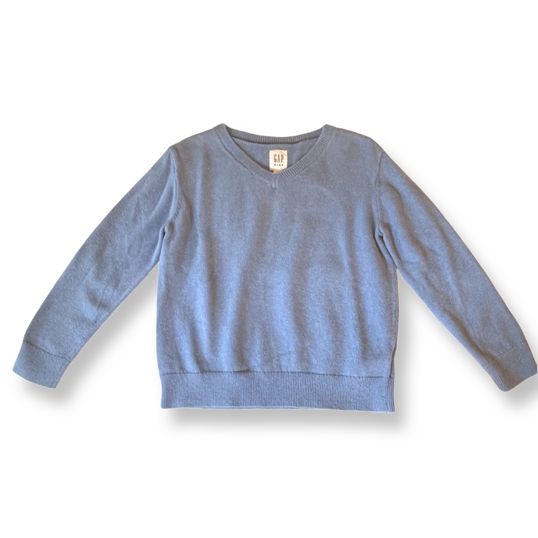 Gap Kids Light Blue V-Neck Sweater - 6-7 youth