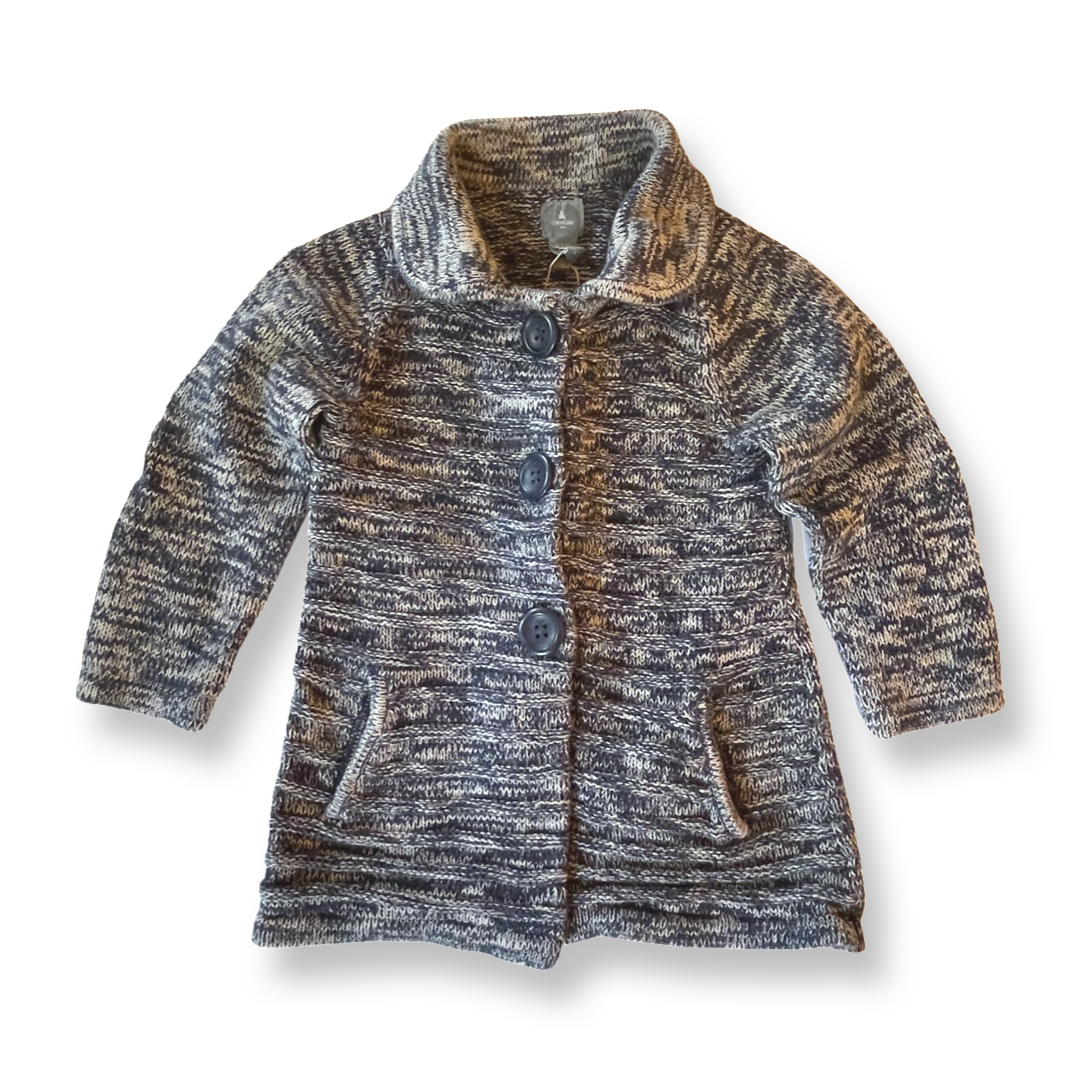 babyGap Blue Marled Collared Cardigan - 2T