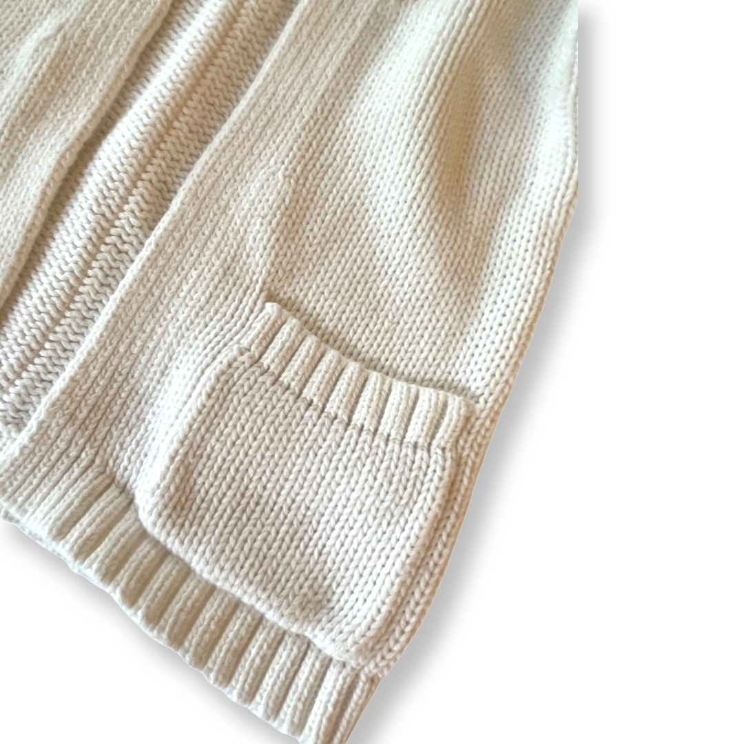 Old Navy White Knit Open-Front Cardigan - 2T