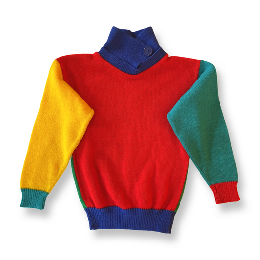 Vintage Grand Knitwear Colorblock Sweater - 4-5T