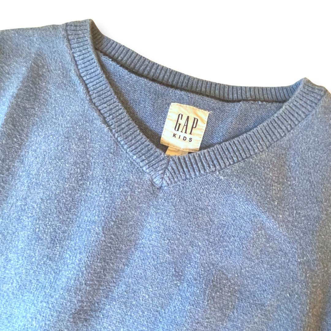 Gap Kids Light Blue V-Neck Sweater - 6-7 youth