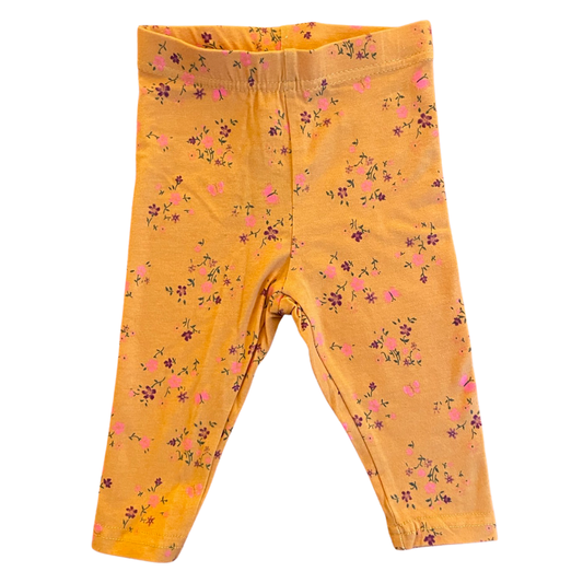 Carter's Golden Yellow Floral Leggings - 6 mo.