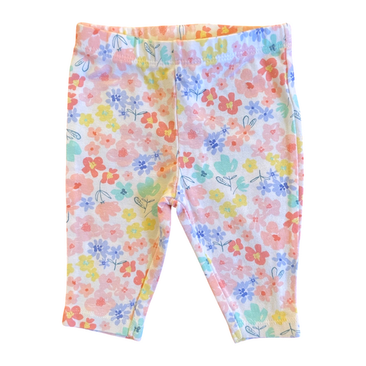Carter's Pastel Floral Leggings - 3 mo.