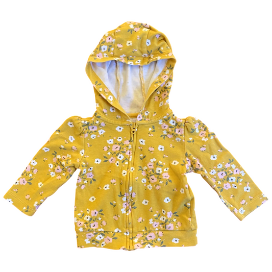 Just One You by Carter's Yellow Floral Hoodie Sweatshirt - 6 mo.