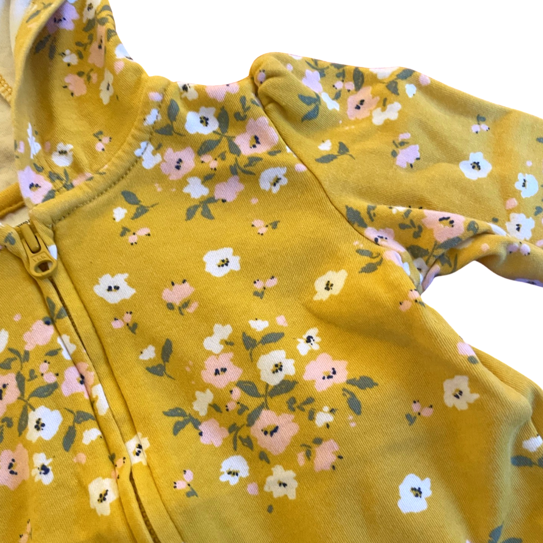 Just One You by Carter's Yellow Floral Hoodie Sweatshirt - 6 mo.