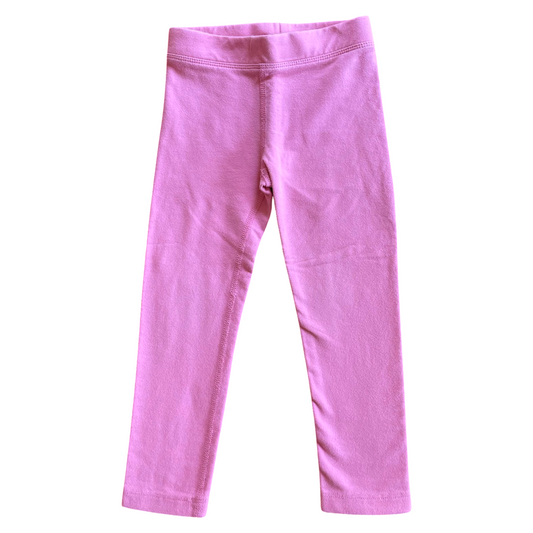 Primary Pink French Terry Cozy Leggings - 3T