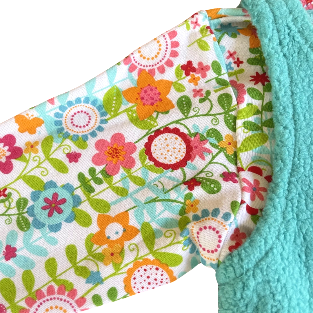 Zutano Floral Shirt & Colorblock Fleece Jumper, 2-piece set - 0-6 mo.