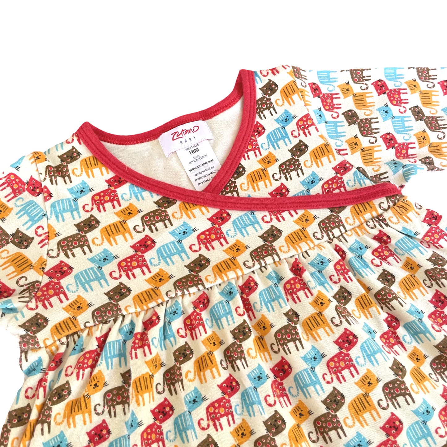 Zutano Cat Print Dress - 18 mo.