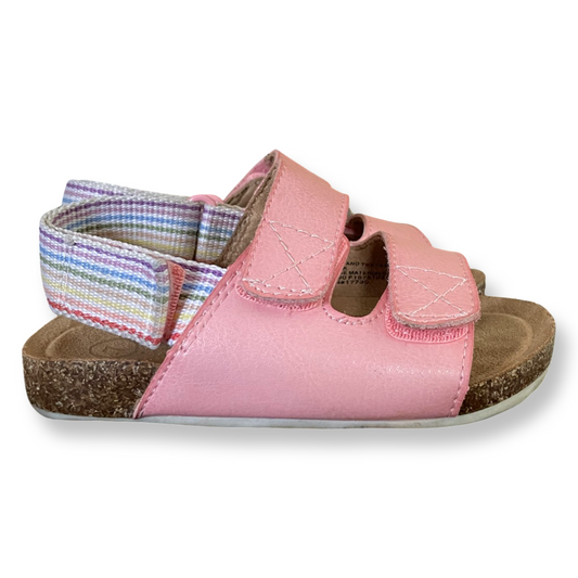 Cat & Jack Pink & Rainbow Stripe Sandals - Size 7